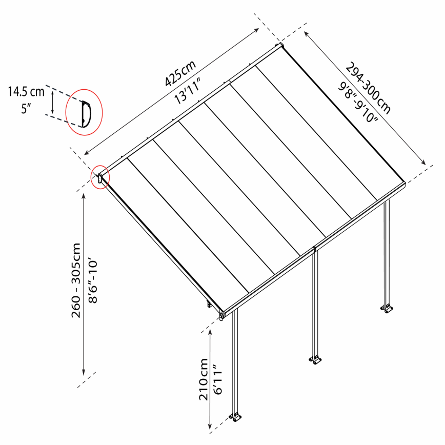 Terrasstak, Feria 12,5 m2, Vit